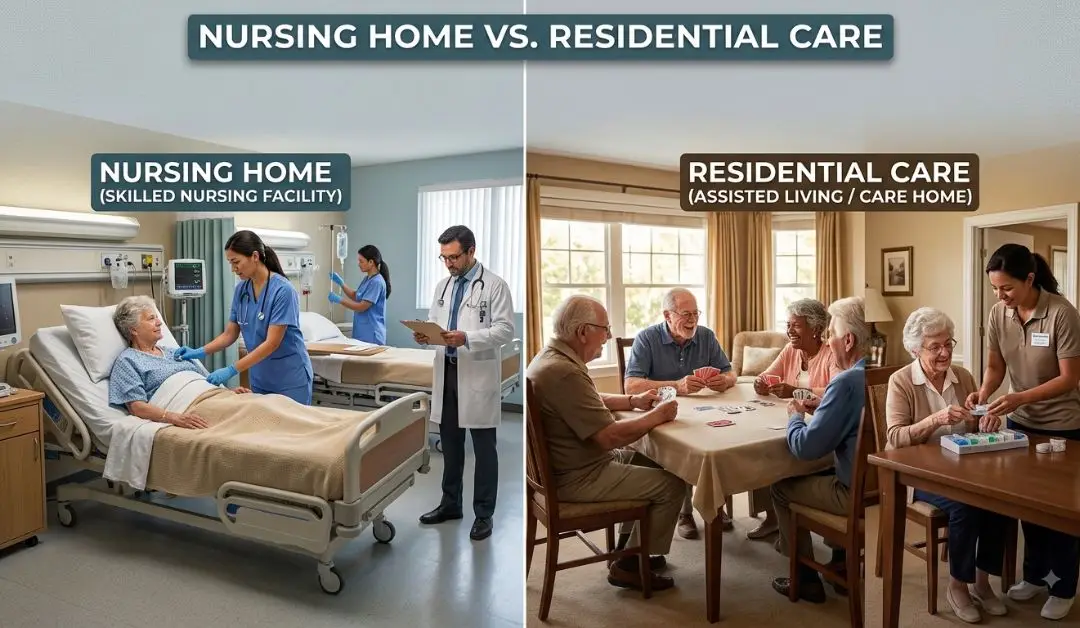 Difference Between a Nursing Home and a Residential Care | New Day Lifestyle for Seniors