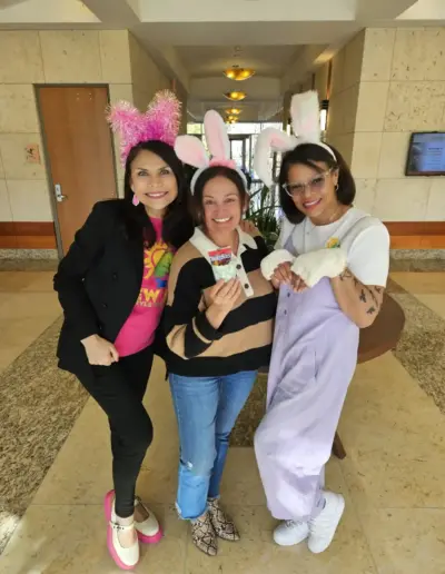 Mimi and healthcare partners celebrating Easter | New Day Lifestyle for Seniors